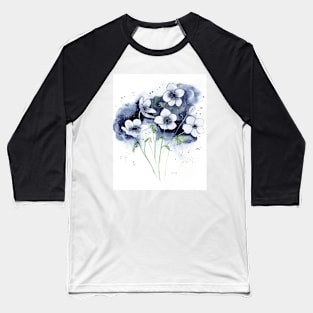 Anemones at Night Watercolor Art Baseball T-Shirt